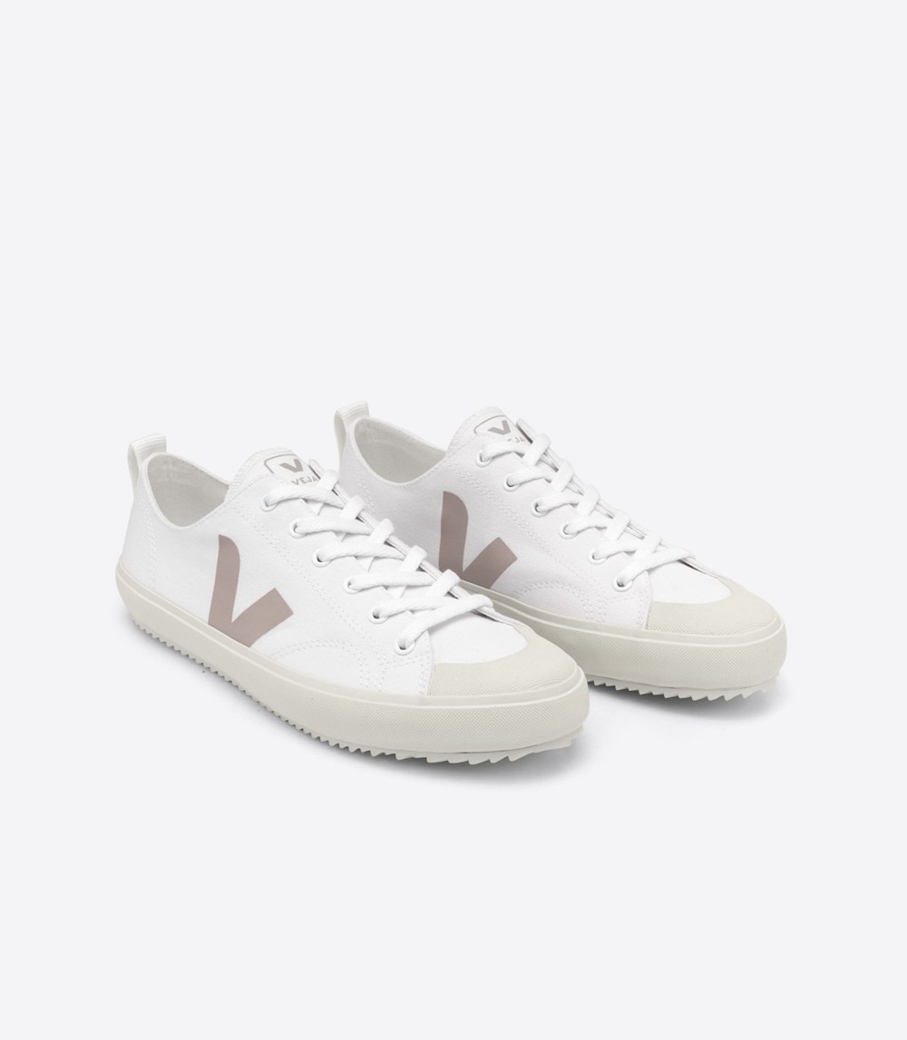 Tenis Veja Mujer - Nova Lona - Blancos/Rosas - 357GTMEPD